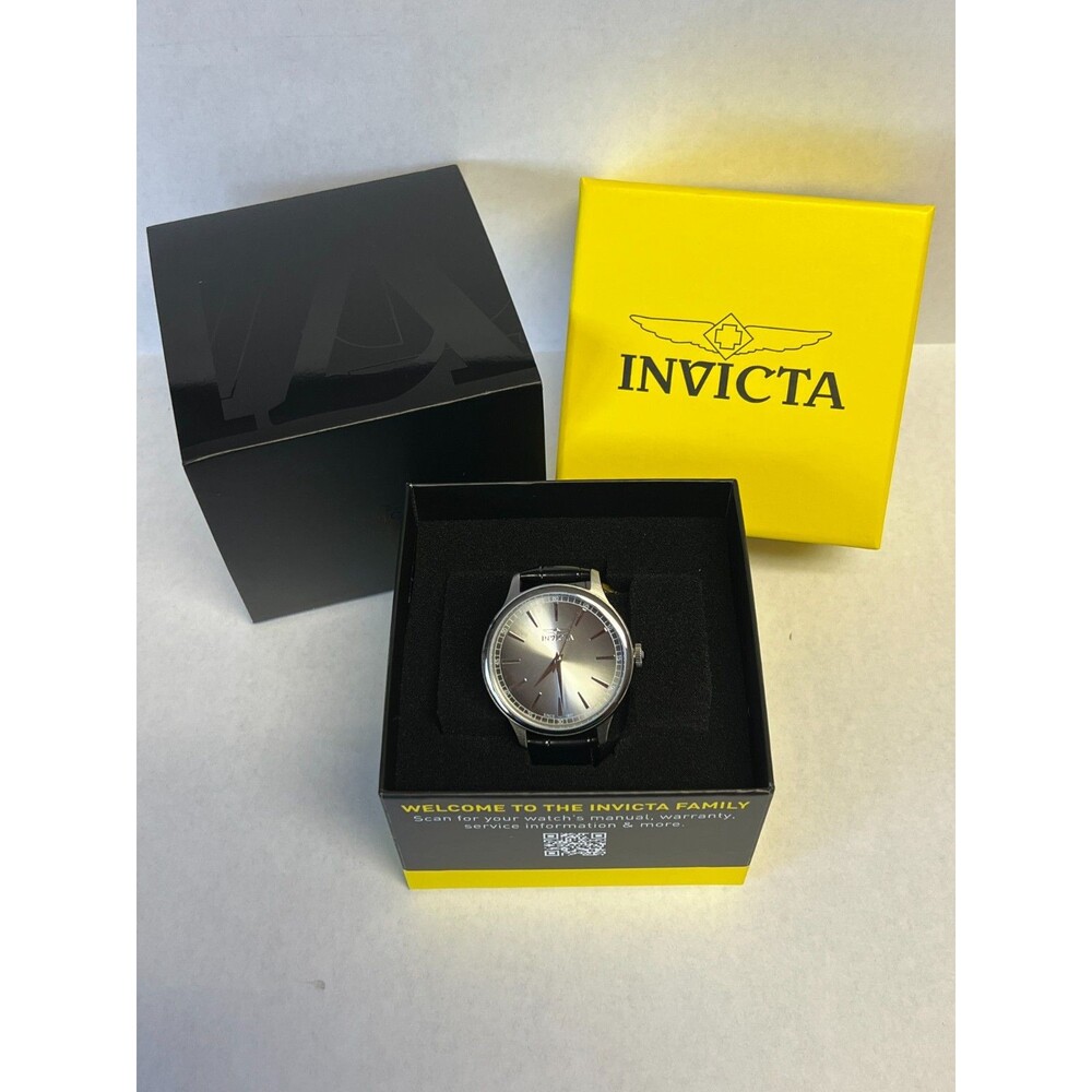 Invicta Celestial 50476 Men's Watch 43mm Silver Dial Black Leather Band